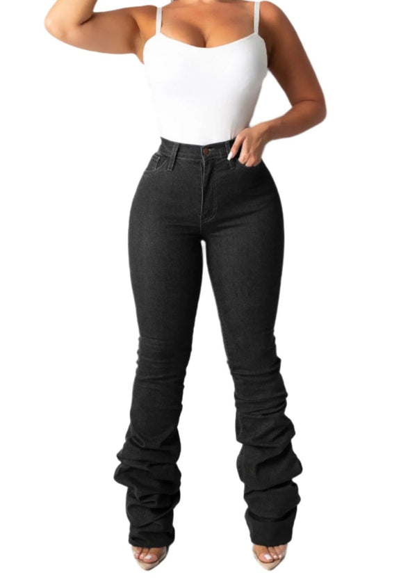 Women's Black Piled Perfection Denim Pants