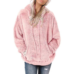Pink Plus Size Women’s Boxy Oversized  Hooded Cardigan  Cropped Button Front Jacket with Pockets