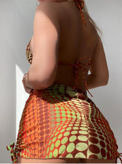 Polka Dot 3 Piece Bikini Set