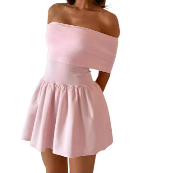 Women's Sexy Off-the-Shoulder Knitted Mini Bodycon Dress
