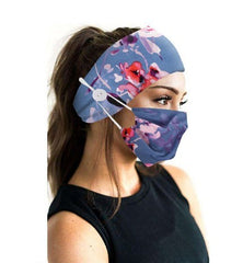 Wide Non-Slip Nurse Sweat Headband  Elastic Ear Protection with Mask Button
