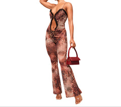 Sexy Safari Print Cutout Jumpsuit – Bold & Stylish Jungle-Inspired Fashion