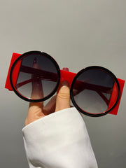 Luna Tone Oversized Round Sunglasses Contrast Color Luxury Style Frames