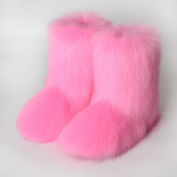 Women's Shoes Fox Fur Snow Boots