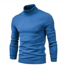 Men's Casual Slim Turtleneck - Versatile Solid Color Sweater