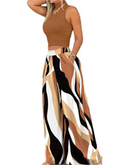 Sunset Curve 2-Piece Plus Size Set Sleeveless Top & Wide Leg Pants