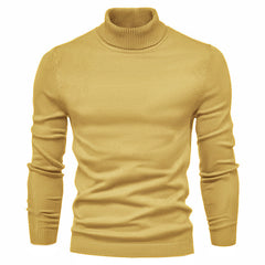 Men's Casual Slim Turtleneck - Versatile Solid Color Sweater