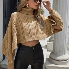 Women's Tan  Pullover Autumn And Winter Shawl Sweater