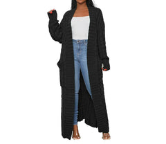 Fall Solid Color Long Cardigan