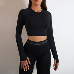 Black women s Groove Seamless High-Waisted Compressive Legging Set