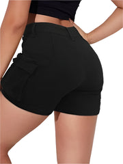 Women’s Super High-Waisted Denim Shorts Lightweight Relaxed Fit Mid-Thigh Jean Shorts