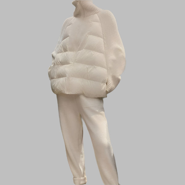 White Mono Zip Minimalist Loose Fit Zipper Sweater  Modern Stitch Style