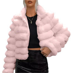 Cozy Chic Women's Faux Fur Coat Stylish Autumn & Winter Outerwear