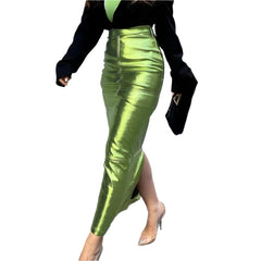 Effortless Elegance: Discover the EuroChic Slim Metallic Long Skirt for Timeless Style
