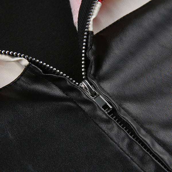 Rebel Edge Women's Motorcycle Leather Coat Stylish Biker Outerwear