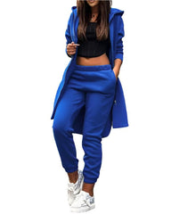 Blue Women's Casual Cozy 2-Piece Loungewear Outfit for Comfort and Style