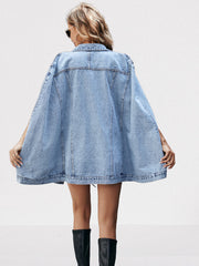 Women's Casual Loose Fit Versatile Denim Jacket  Trendy Lightweight Jean Coat