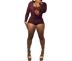 Red Sexy Slim Fit Romper Chic & Form-Fitting Stylish Jumpsuit for Women