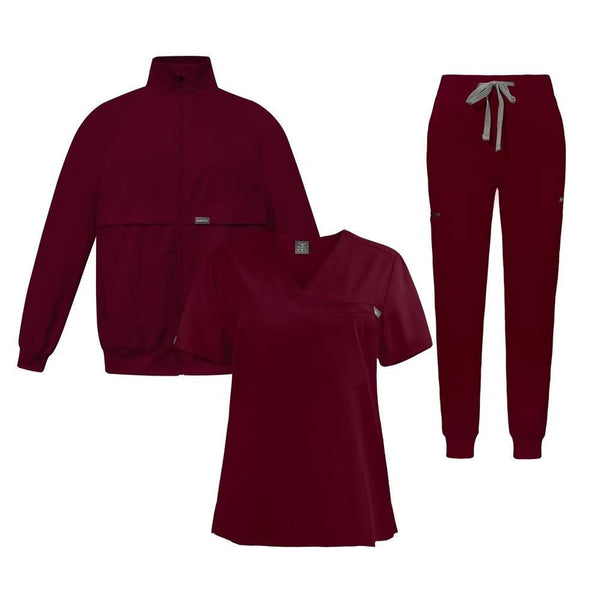 Burgundy Premium Nurse Scrub Uniform Set for Women Comfortable, Stylish, Medical Scrubs for Healthcare Professionals