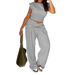 Willow Cozy Fleece Pant Set Wide-Leg Track Pants for Women