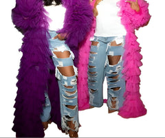 Chic Fluffy Luxury Tulle Robe for Women Elegant & Soft