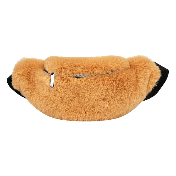 One-shoulder Messenger Fluffy Fanny Pack
