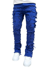 Men's Stretch Patch Denim Straight-Leg Comfortable Jean