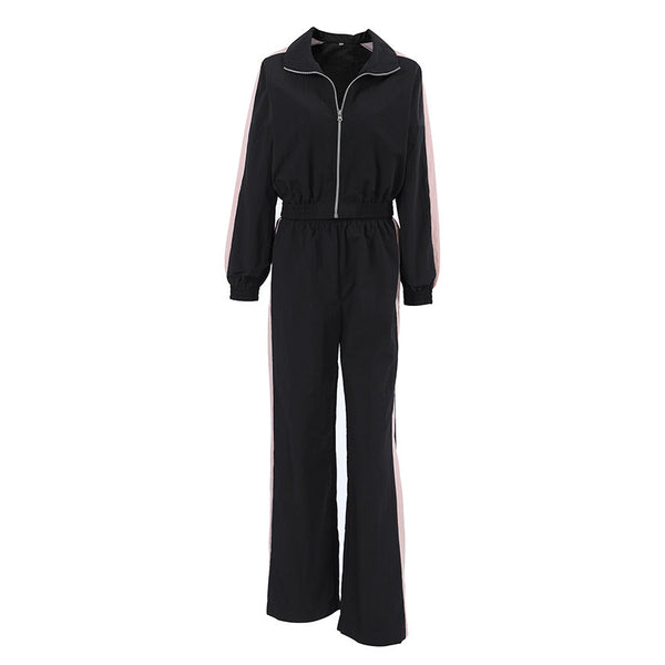 Vibrant Fit Women's Contrast Color Tracksuit  All-Matching Casual Sportswear