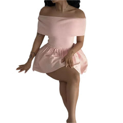 Women's Sexy Off-the-Shoulder Knitted Mini Bodycon Dress