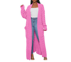 Fall Solid Color Long Cardigan