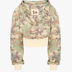Women's Cute Camo Sweat Set Fall Hooded Lounge Set with Long Sleeve Top & Jogger Pants