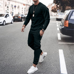 Men's Black Urban Motion Sports Two-piece Suit