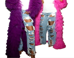 Chic Fluffy Luxury Tulle Robe for Women Elegant & Soft