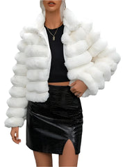 Cozy Chic Women's Faux Fur Coat Stylish Autumn & Winter Outerwear