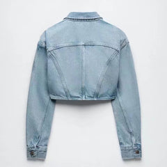 Trendy Women's Stylish Denim Crop Jacket & Jean Set