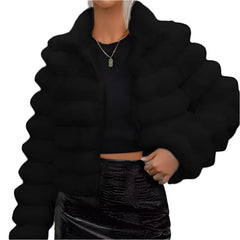 Cozy Chic Women's Faux Fur Coat Stylish Autumn & Winter Outerwear