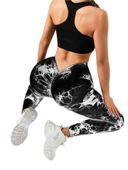 3-Pack Tie Dye Seamless Scrunch Butt Leggings for Women High Waisted Workout, Yoga, and Gym Pants