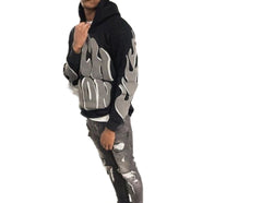 Urban Vibes Men's Graphic Hoodie Casual Loose Fit with Bold Text Print
