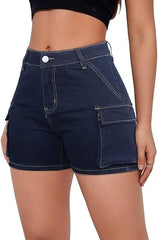 Women’s Super High-Waisted Denim Shorts Lightweight Relaxed Fit Mid-Thigh Jean Shorts