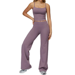 Purple Women's Regular Fit Quick-Dry Yoga and Running Two-Piece Set