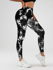 Black 3-Pack Tie Dye Seamless Scrunch Butt Leggings for Women High Waisted Workout, Yoga, and Gym Pants