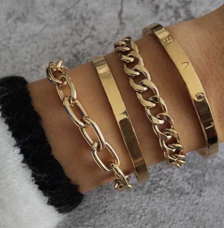 Elevate Your Style with our Simple & Smooth C-shaped Bracelet Set