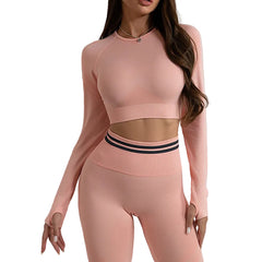 Pink women s Groove Seamless High-Waisted Compressive Legging Set
