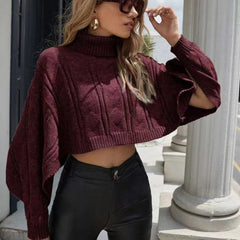 Women's Red Wine Pullover Autumn And Winter Shawl Sweater