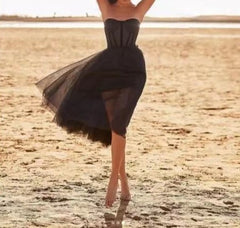 Mesh Elegance: Longline Evening Corset Dress