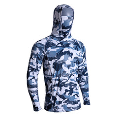 Sunscreen Printed Hooded Mask With Breathable Holes Fishing Suits