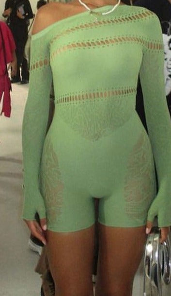 Chic Oblique Off The Shoulder Women's Romper