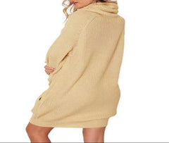 Women's Oversized Cowl Neck Sweater Dress – Cozy Knit Pullover