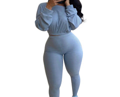 Trendy Crop Top Activewear Pant Set