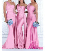 One Shoulder Elegant Wedding Bridesmaid Dress